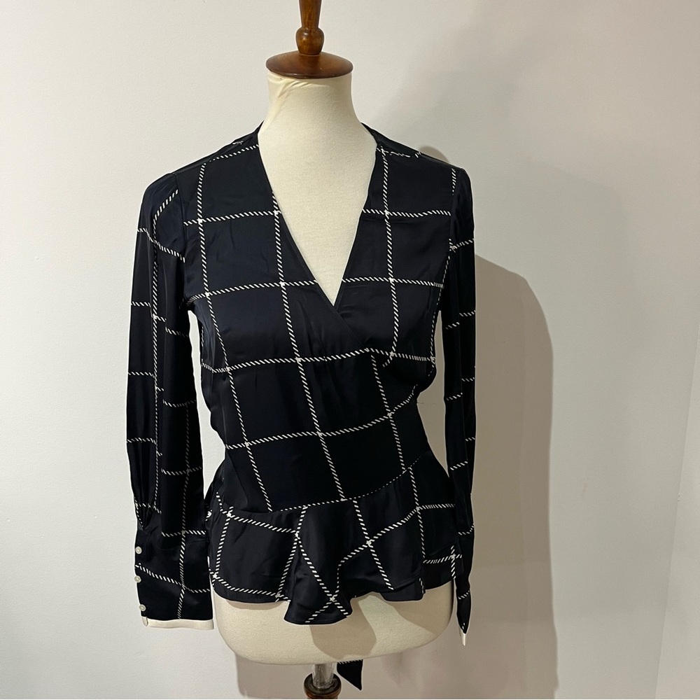 Scotch and Soda Wrap Navy Striped Top